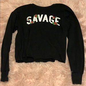 Black “SAVAGE” Crewneck Sweater
